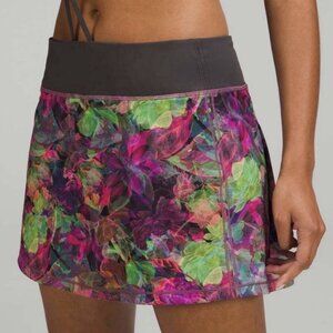 Lululemon Pace Rival Mid Rise Skirt Womens Size 4 Floral Print Skort Tennis Golf